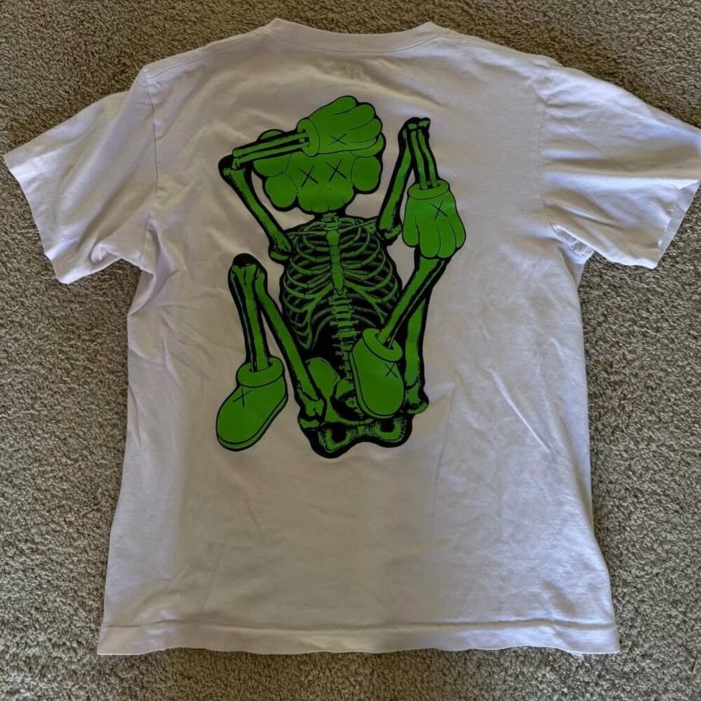 Kaws x Uniqlo UT 2016 Short Sleeve Graphic T-shirt "XX/Green Skeleton" White S